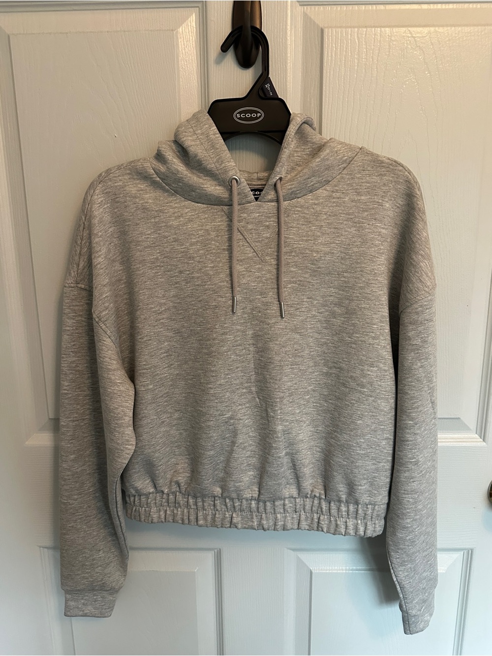 Women's Light Gray Cropped Hoodie Sweatshirt